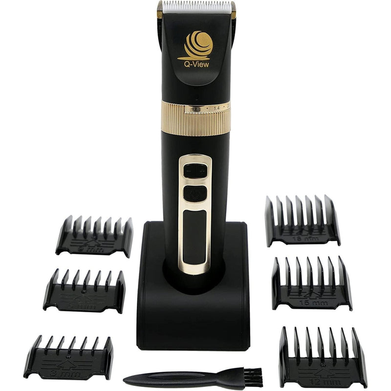 Q-View Professional Mens Cordless Hair Clippers Cutting Kit with LCD Display NEW